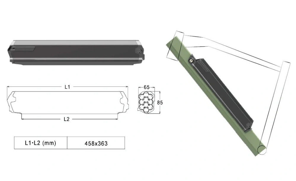 Batéria rámova Li-ion 36V / 17,5Ah LG - Dorado